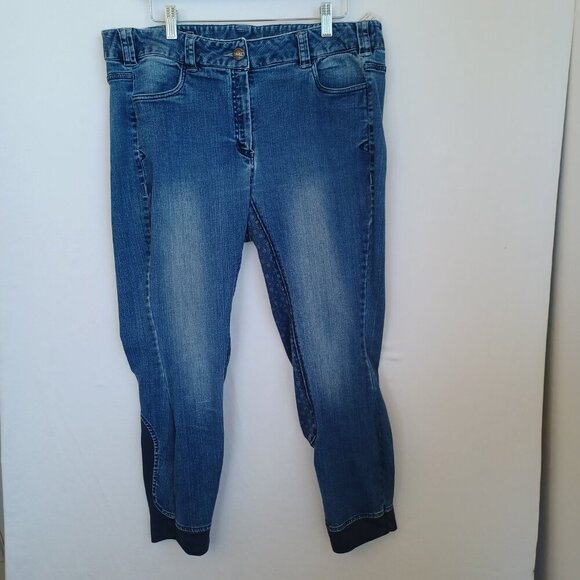 Ariat Riding Britches Blue Denim Jeans Straight Leg Jogger Womens size 36 Reg - Picture 2 of 14